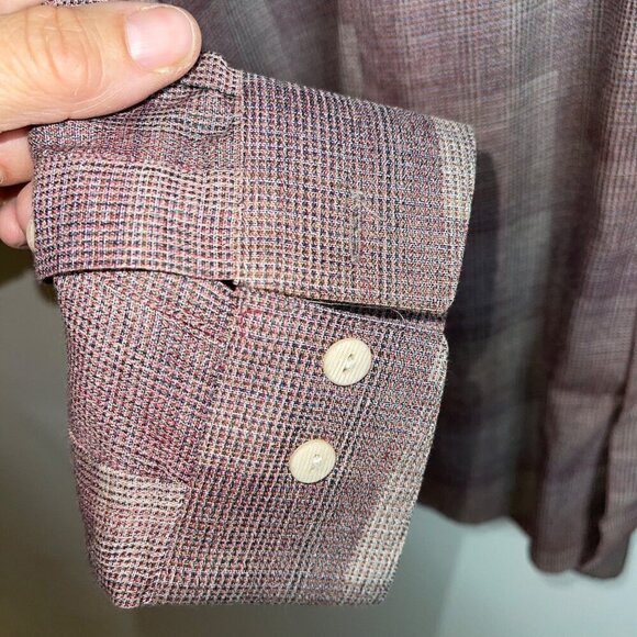Jhane Barnes Vintage Mens Shirt Size Large Pink Woven Japanese Fabric Collared - Picture 4 of 8